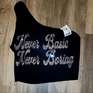 Never Basic/ Never Boring one shoulder crop